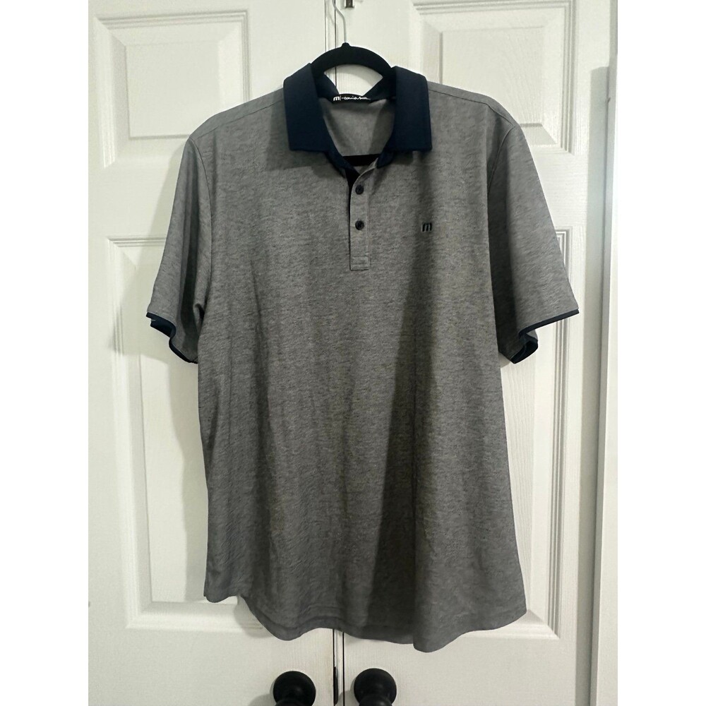 TravisMathew Gray Performance Golf Polo Shirt - Men's XL